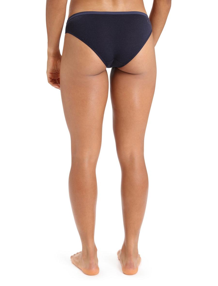 Midnight Navy Icebreaker Merino Siren Bikini Briefs Women's Underwear | AU 1721AHKP